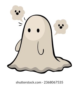 halloween ghost character illustration isolated