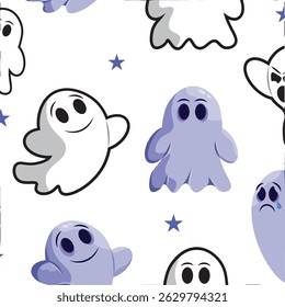 Caractere fantasma do Halloween Plano de fundo do padrão Ilustração do vetor