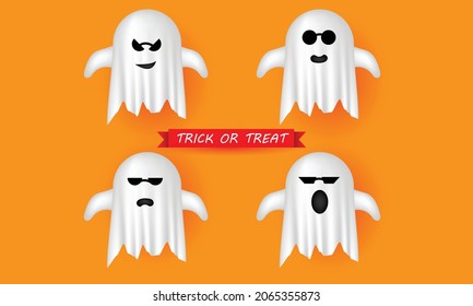 Halloween ghost character. vector design illustration eps.10