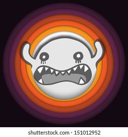 Halloween Ghost Circle Stripe Background Vector