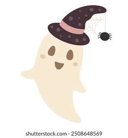 Halloween ghost clipart. Cute ghost clipart. Kids Halloween doodle. Spooky season. Hand drawn vector illustration.