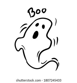 Halloween Ghost Clipart Doodle Style Isolated Stock Vector (Royalty ...