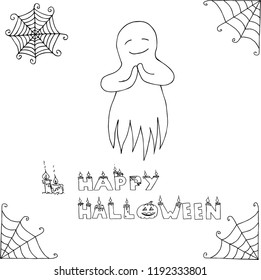 halloween, ghost, cobweb