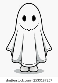 Halloween ghost coloring page for children, perfect for holiday fun