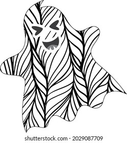 Halloween Ghost Coloring Page: EPS10 Vector Illustration