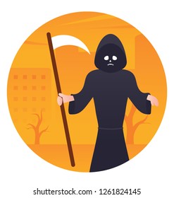 Halloween ghost costume flat icon design