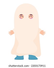 halloween ghost costume over white