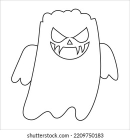Halloween Ghost Cute Outline Icon Illustration