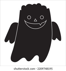 Halloween Ghost Cute Solid Icon Illustration