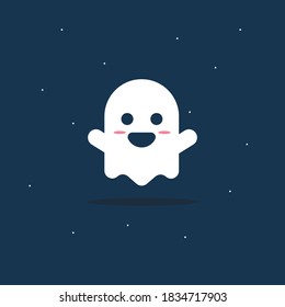 Halloween Ghost cute, Star, Editable, 100% Vector