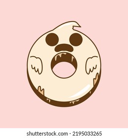 Halloween Ghost Donut theme illustration