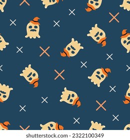 Halloween ghost doodle cartoon pattern