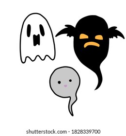 Halloween ghost doodle icon in vector. Hand drawn halloween ghost icon in vector. Pattern helloween