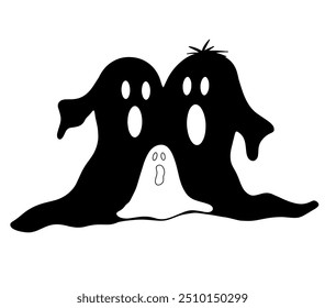 Halloween ghost, Halloween element isolated on transparent background. Vector illustration