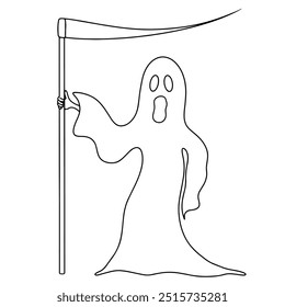 Fantasma de Halloween, elemento de Halloween isolado no fundo transparente. Ilustração vetorial