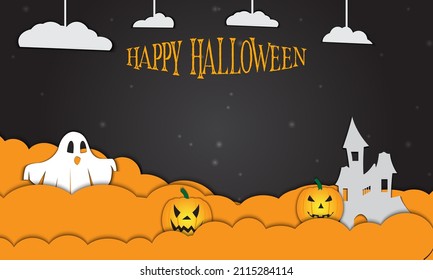 halloween ghost event background vector