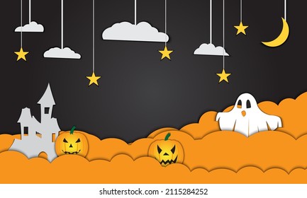 halloween ghost event background vector