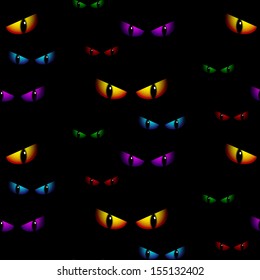 Halloween Ghost Eyes Seamless Background