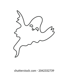 Halloween ghost face silhouette in abstract style
