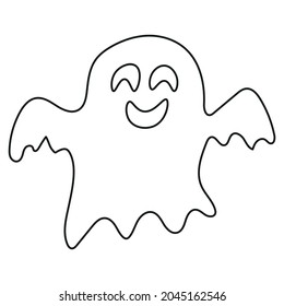 Halloween ghost face silhouette in abstract style