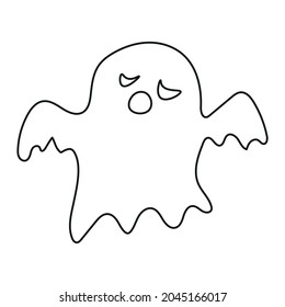 Halloween ghost face silhouette in abstract style