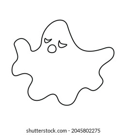 Halloween ghost face silhouette in abstract style