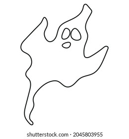 Halloween ghost face silhouette in abstract style