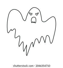 Halloween ghost face silhouette in abstract style