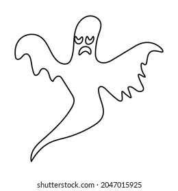 Halloween ghost face silhouette in abstract style. Vector icon