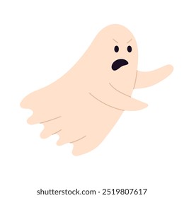 Diseño plano del fantasma de Halloween en blanco