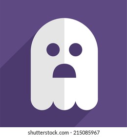 Halloween ghost flat icon badge