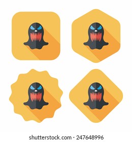 halloween ghost flat icon with long shadow,eps10