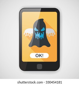 halloween ghost flat icon with long shadow,eps10