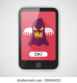 halloween ghost flat icon with long shadow,eps10