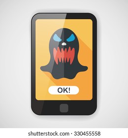 halloween ghost flat icon with long shadow,eps10