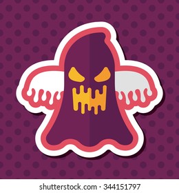 halloween ghost flat icon with long shadow,eps10