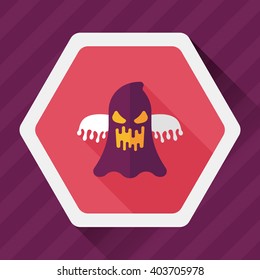 halloween ghost flat icon with long shadow,eps10