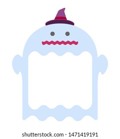 Halloween ghost flat illustration / text space 