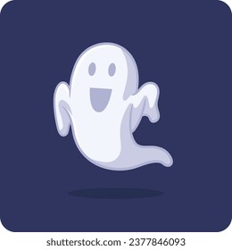 Halloween ghost, flat scary ghostly monsters, cute ghost icon, Cute cartoon spooky character, halloween decoration.