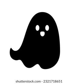 Halloween ghost, flat silhouette. Vector Illustration EPS10