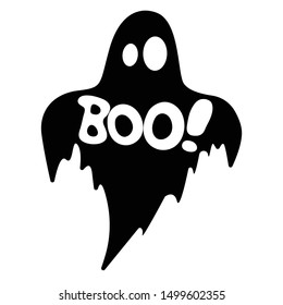 Halloween ghost, flat, vector illustration