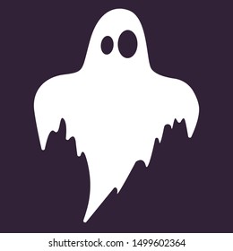 Halloween ghost, flat, vector illustration