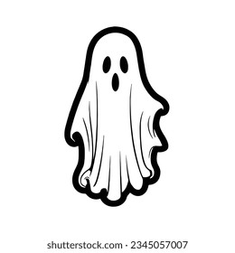 Halloween ghost flat, vector illustration isolated on white background