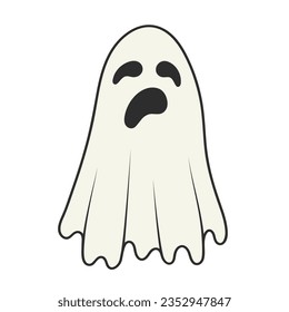 halloween ghost flat vector illustration logo icon clipart isolated on white background