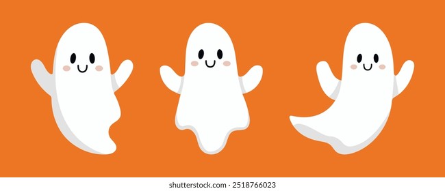 conjunto de vetor plano fantasma halloween