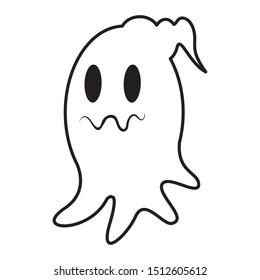 halloween ghost floating character icon vector illustration design
