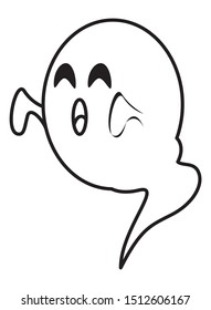 halloween ghost floating character icon vector illustration design