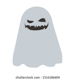 halloween ghost floating character icon vector illustration design