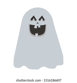 halloween ghost floating character icon vector illustration design