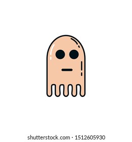 halloween ghost floating flat icon vector illustration design